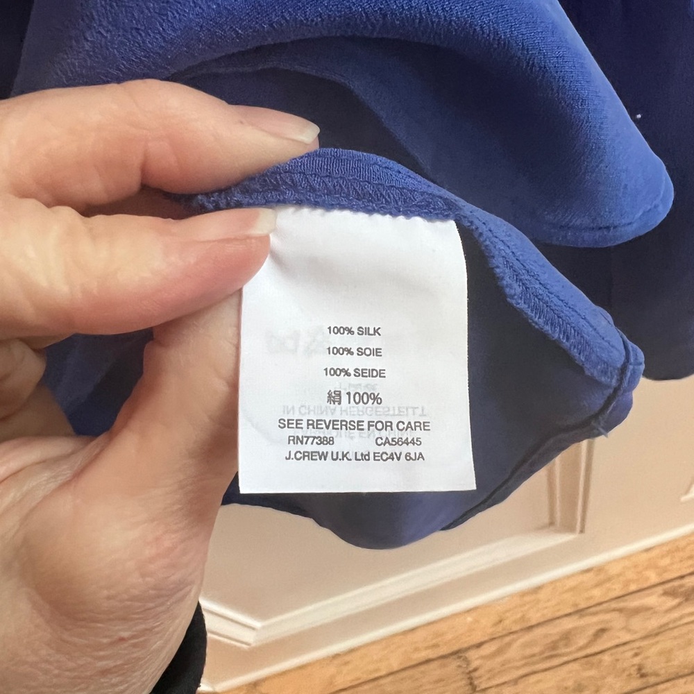 J.Crew 100% Silk Blouse | Royal Blue | Size 8 - Picture 3 of 5